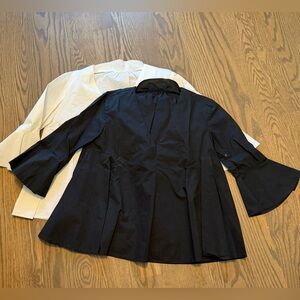 DO+BE Black and white bell sleeve tops